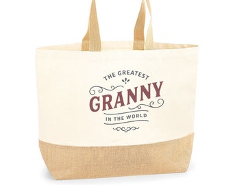 Granny Gift Bag Birthday Present for Granny Keepsake Christmas Granny Shopping Tote Bag Mother’s Day - Size: 36 x 34 x 13 cm