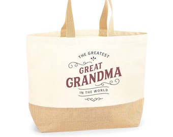 Overgrootmoeder Cadeauzakje Verjaardagscadeau voor Overgrootmoeder Aandenken Kerstmis Overgrootmoeder Shopping Tote Bag Moederdag
