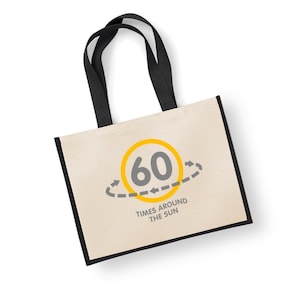 60. Alles- Gute zum Geburtstaggeschenk-Tasche Alter 60 Geburtstags-Geschenk-Idee Leichte faltbare wiederverwendbare Tragetasche Shopping 60 Andenken-Dekorationen - 33x42x19cm