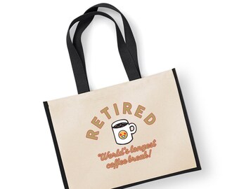 Ruhestand Geschenk Tasche Idee Rentner Ruhestand Geschenk für Frauen Glücklicher Ruhestand Auszeichnung Verlass der Arbeit Lustige Tote Einkaufstasche Andenken Kaffeepause