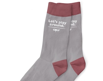 Golf Socks Gift 'Play Around' Golfing for Women Mum Friend Heel Toe Golfer Clothing Funny Gear Accessories Equipment