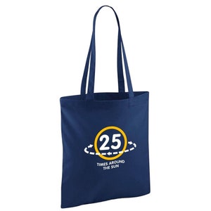 Alles Gute zum Geburtstag Geschenktüte Alter 25 Geburtstag Geschenkidee Leichte faltbare wiederverwendbare Tragetasche Shopping 25 Andenken Dekorationen - 42 x 38 cm