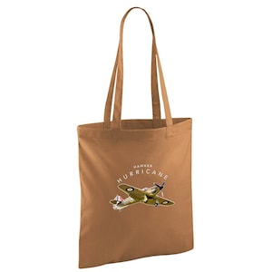 Hawker Hurricane Gift Bag Aircraft Tote Shopping Bag Illustration Detailed Vintage Hurricane Gift Unique and Original WWII Gift Present