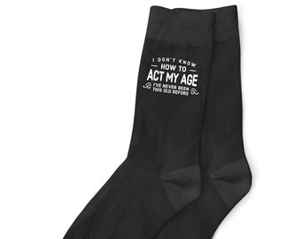 Happy Birthday Gift Socks Present 18th 21st 30th 40th 50th 60th 65th 70th 75th 80th 90th Men’s Gift Socks Funny Keepsake Any Age 6 – 11