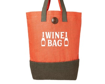 Canvas Tote Shopping Bag Funny Reusable Beach Shoulder Gift Bag for Ladies Women Grocery Bag for Life 50cm x 48cm x 17cm (Wine Bag)