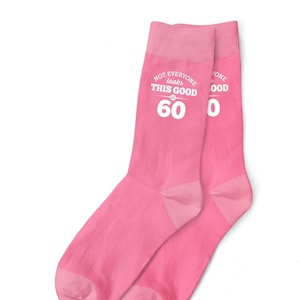 Cadeau chaussettes roses pour 60e anniversaire pour femme, cadeau idée souvenir pour femme, amie, 60 ans, cadeau d'accessoire de fête