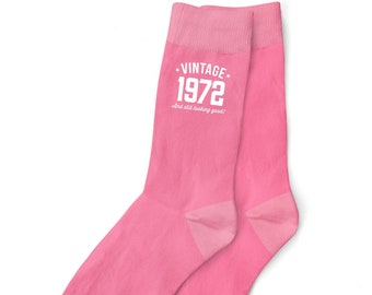 50th Birthday Pink Socks Gift for Women Ladies Present Keepsake Idea for Her Wife Mum Friend 50 Years Old Party Prop Favor