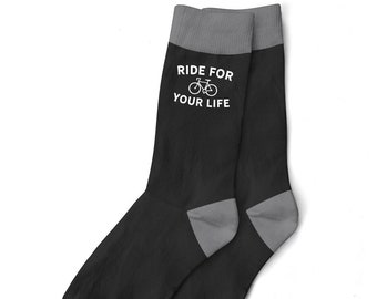Cycling Socks Gift Idea for Men Him Bike Bicycle Cyclist Present Clothing Kit Funny Cycling Accessories Size UK 6 to 11 - USA 7 to 12