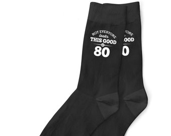 80th Birthday Gift Socks for Men Present Keepsake Party Prop Favor Husband Dad Friend 80 Years Old Eighty Idea for Him