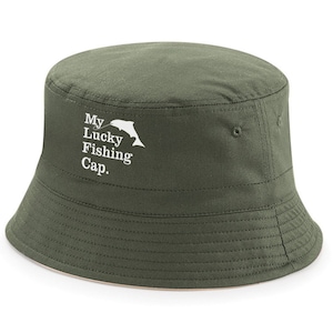 Chapeau de pêche Seau Cadeau Poisson pour hommes Papa Grand-père Ami &#39;Lucky Fishing Cap&#39; Lui Pêcheur Pêche Drôle Citation Équipement Accessoires Équipement