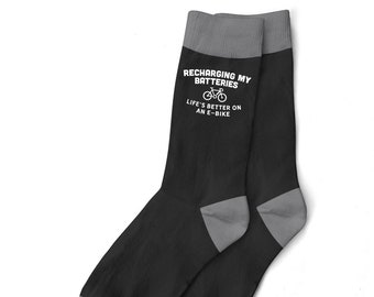 Cycling Socks Gift Idea for Men Him Bike Bicycle Cyclist Present Clothing Kit Funny Cycling Accessories Size UK 6 to 11 - USA 7 to 12