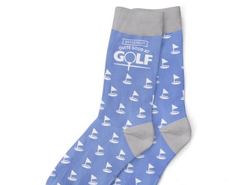 Golfing Socks Gift 'Quite Good' Pattern for Men Dad Grandad Him Golfer Clothing Funny Gear Accessories Size UK 6 to 11 - USA 7 to 12