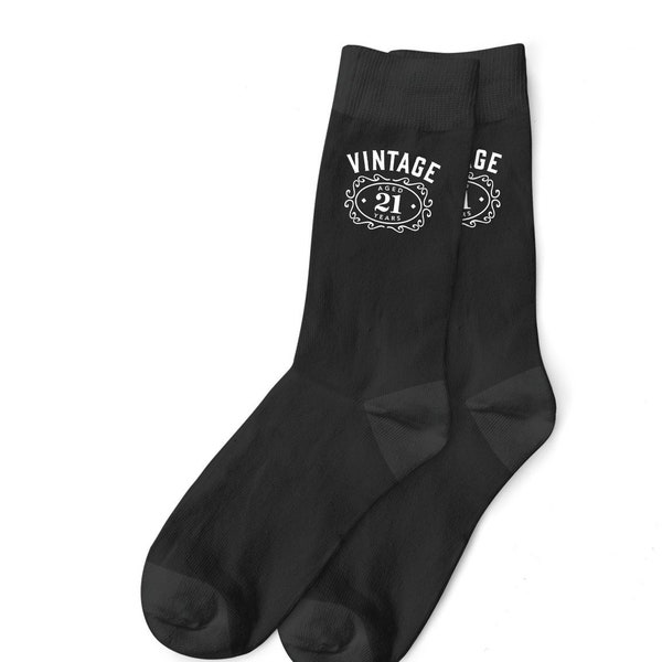 21st Birthday Gift Black Socks for Men Present Keepsake Party Prop Favor Husband Dad Friend 21 Years Old Idea for Him