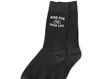 Cycling Socks Gift Idea for Men Him Bike Bicycle Cyclist Present Clothing Kit Funny Cycling Accessories Size UK 6 to 11 - USA 7 to 12