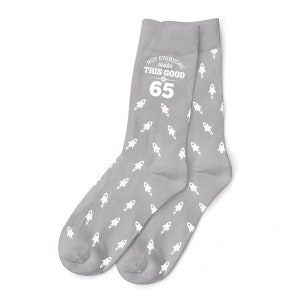 65th Birthday Gift Socks for Men Present Idea Him Friend 65 Years Old Party Sixty Fifth Sixty Five Birthday Size UK 6 to 11 - USA 7 to 12