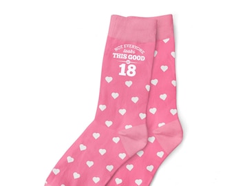 18th Birthday Gift Socks for Women Ladies Present Keepsake Idea for Her Wife Mum Friend 18 Years Old Party Prop Eighteen