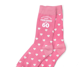 60th Birthday Gift Socks for Women Ladies Present Keepsake Idea for Her Wife Mum Friend 60 Years Old Party Prop Sixty