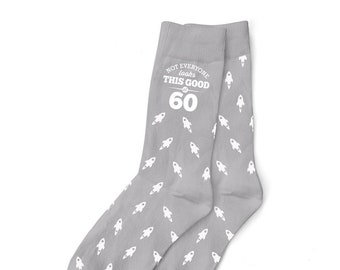 Calcetines de regalo de 60 cumpleaños para hombre, idea de regalo para él, amigo, fiesta de 60 años, sexagésimo cumpleaños, sesenta, talla UK 6 a 11 - EE. UU. 7 a 12