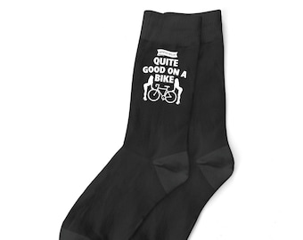 Cycling Socks Gift Idea for Men Him Bike Bicycle Cyclist Present Clothing Kit Funny Cycling Accessories  Size UK 6 to 11 - USA 7 to 12