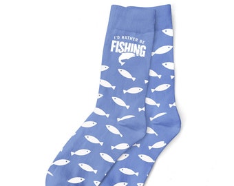 Calzini da pesca regalo modello 'Preferisci pescare' per uomo papà nonno lui pescatore pesca abbigliamento accessori taglia UK da 6 a 11 - USA da 7 a 12