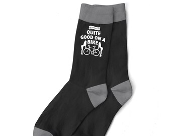 Cycling Socks Gift Idea for Men Him Bike Bicycle Cyclist Present Clothing Kit Funny Cycling Accessories Size UK 6 to 11 - USA 7 to 12