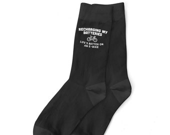 Cycling Socks Gift Idea for Men Him Bike Bicycle Cyclist Present Clothing Kit Funny Cycling Accessories  Size UK 6 to 11 - USA 7 to 12