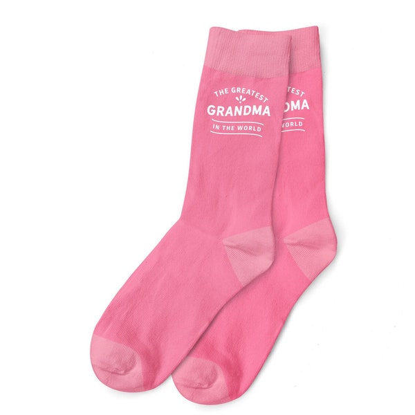 Grandma Gift Socks Birthday or Christmas Present for Grandma Women's Pink Socks, Size 4-7 Keepsake Xmas Gift Idea Party Prop Favor