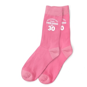 30th Birthday Gift Pink Socks for Women Ladies Present Keepsake Party Prop Favor Wife Mum Friend 30 Years Old Thirty Idea for Her