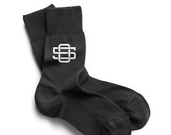 50th Birthday Gift Black Socks for Men Monogram Mens Present Keepsake Party Prop Favor Husband Dad Friend 50 Years Old Idea for Him