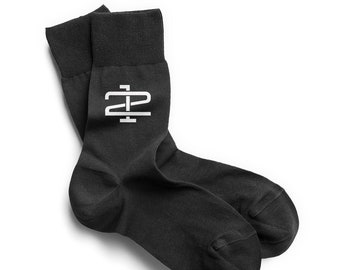 21ème anniversaire Cadeau Chaussettes noires pour hommes Monogramme Hommes Cadeau Souvenir Party Prop Favoriser Mari Papa Ami 21 ans Idée pour Lui