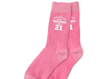 21st Birthday Pink Socks Gift, Funny Novelty Design
