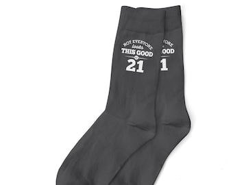 21st Birthday Gift Black Socks for Men Present Keepsake Party Prop Favor Husband Dad Friend 21 Years Old Idea for Him