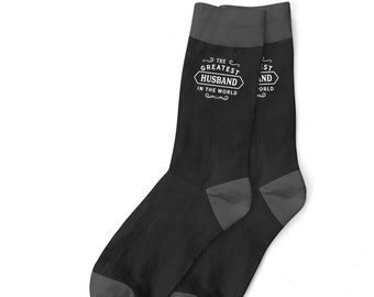 Husband Gift Socks Birthday or Christmas Present for Husband Men's Socks Keepsake Xmas Gift Idea Party Prop Size UK 6 to 11 - USA 7 to 12