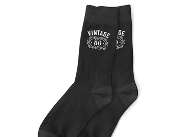 50ème anniversaire Cadeau Chaussettes pour hommes Cadeau Souvenir Party Prop Favoriser Mari Papa Ami 50 ans Cinquante Idée pour Lui