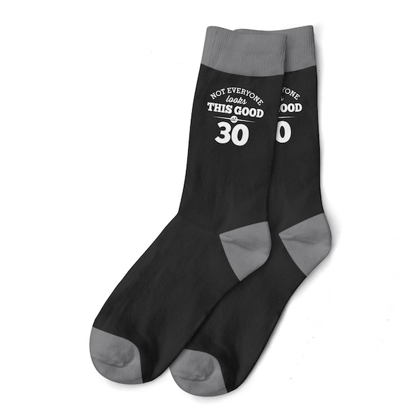 30th Birthday Gift Socks for Men Present Keepsake Party Prop Favor Husband Dad Friend 30 Years Old Thirty Idea for Him