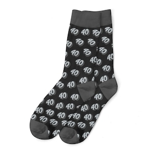 Cadeau chaussettes 40e anniversaire pour homme cadeau idée souvenir pour lui mari papa ami 40 ans accessoire de fête taille Royaume-Uni 6 à 11 - Etats-Unis 7 à 12