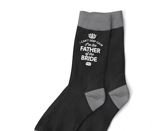 Father of the Bride Socks Gift Wedding Stag Night Do Bachelor Party Squad Present Men's Socks Keepsake Size UK 6 to 11 - USA 7 to 12