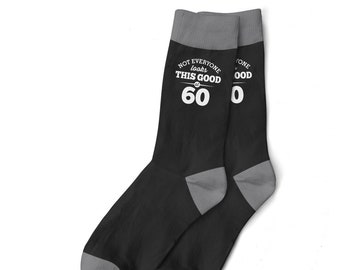 60th Birthday Gift Socks for Men Present Keepsake Party Prop Husband Dad Friend 60 Years Old Sixty for Him Size UK 6 to 11 - USA 7 to 12