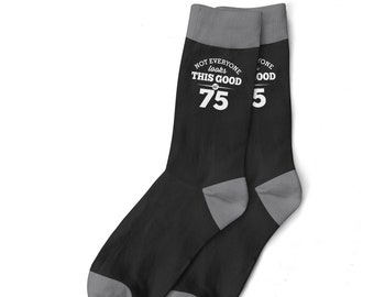 75th Birthday Gift Socks for Men Present Party Prop Husband Dad Friend 75 Years Old Seventy Five Idea for Him Size UK 6 to 11 - USA 7 to 12