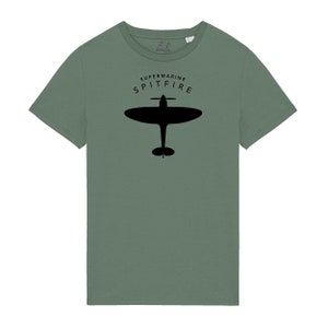 Supermarine Spitfire Gift T-Shirt Shirt Tee Tshirt Aircraft Illustration Detailed Vintage Spitfire Gift Unique Original WWII Gift Present