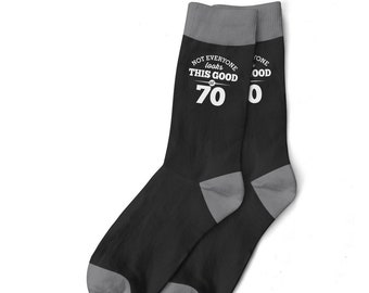 70th Birthday Gift Socks for Men Present Keepsake Party Prop Husband Dad Friend 70 Years Old Seventy for Him Size UK 6 to 11 - USA 7 to 12