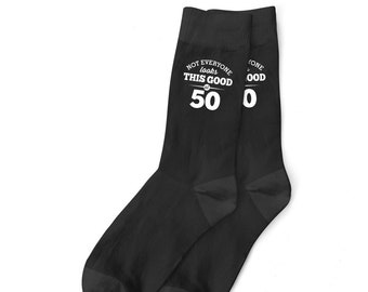 50th Birthday Gift Socks for Men Present Keepsake Party Prop Favor Husband Dad Friend 50 Years Old Fifty Idea for Him