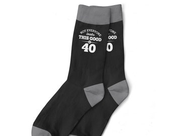 40th Birthday Gift Socks for Men Present Keepsake Party Prop Favor Husband Dad Friend 40 Years Old Forty Idea for Him