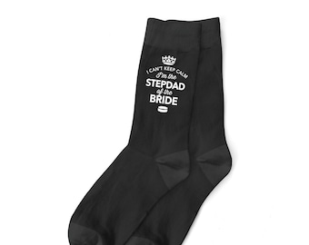 Stepdad of the Bride Socks Gift Wedding Stag Night Do Party Squad Present Men's Socks Wedding Keepsake Size UK 6 to 11 - USA 7 to 12