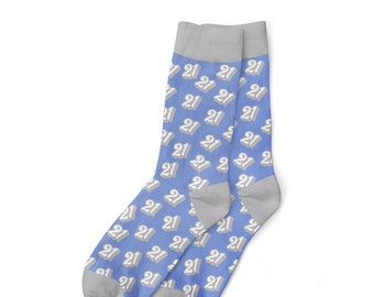 21st Birthday Socks Gift for Men Present Keepsake Idea for Him Husband Dad Friend 21 Years Old Party Prop Size UK 6 to 11 - USA 7 to 12