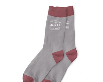 Aunty Gift Socks Birthday or Christmas Present for Aunty Women's Socks, Size 4-7 Keepsake Xmas Gift Idea Party Prop Favor