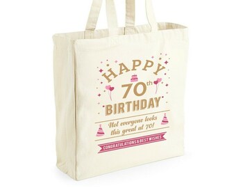 70th Birthday, 70th Birthday Idea, 70th Birthday Bag, Tote, Shopping Bag, Great 70th Birthday Present, 70th Birthday Gift
