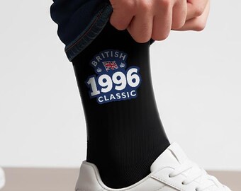 Men's 30th Birthday Socks – British Classic Gift 1996 Design, UK 6-11