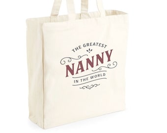 Nanny Gift Bag Verjaardagscadeau voor Nanny Keepsake Kerstinkopen Tote Bag Moederdag - Afmeting: 40 x 39 x 13 cm