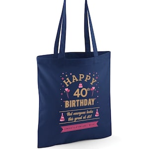 40. Geburtstag Geschenk Tasche Alter 40 Geburtstag Idee Leichte faltbare wiederverwendbare Tragetasche Einkaufstasche 40 Geburtstag Geschenk Andenken 40